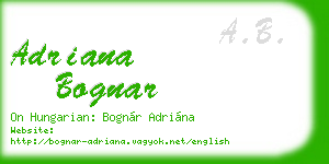 adriana bognar business card